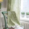 Green Leaf Home Life Decoration Curtain American Style Semi-blackout Cotton Linen Living Room Bedroom Translucen  Fringe Curtain