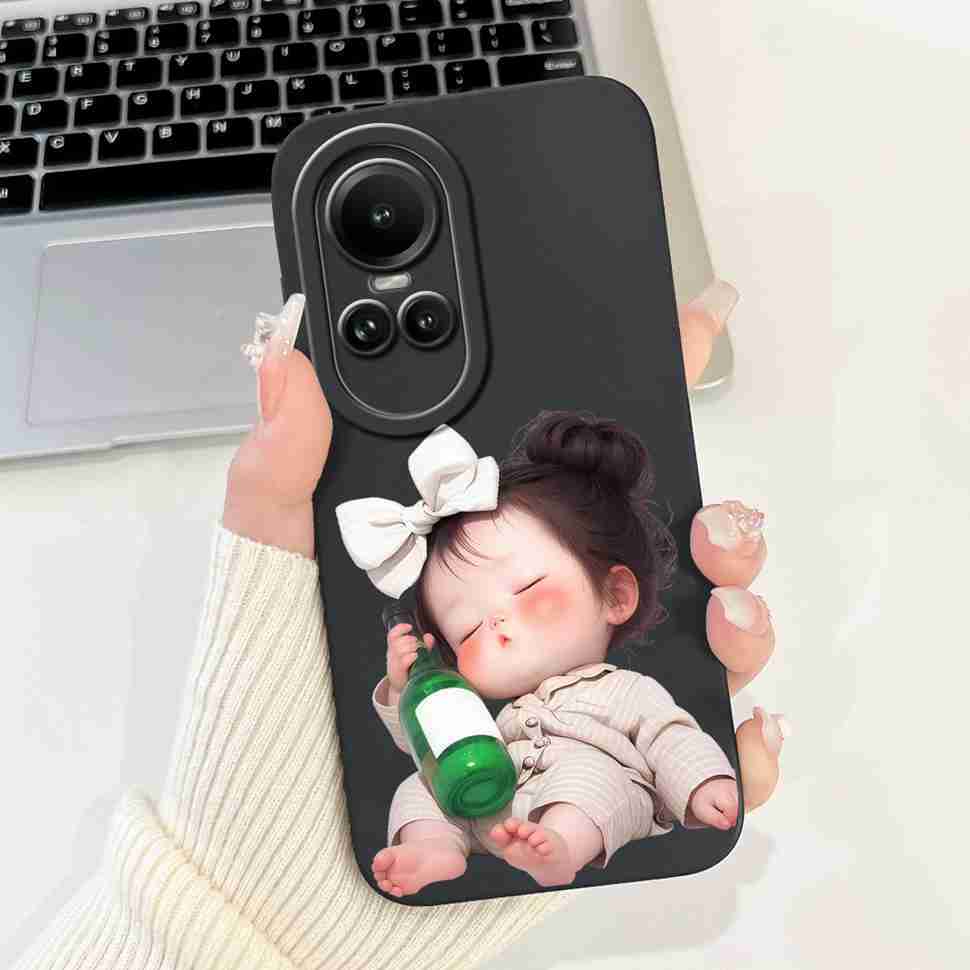 For Oppo Reno10 5G CPH2531 Case Luxurious Rose Cute Rabbit Soft Silicone Cover For Reno10 Pro 5G CPH2525 6.7" Global Phone Shell