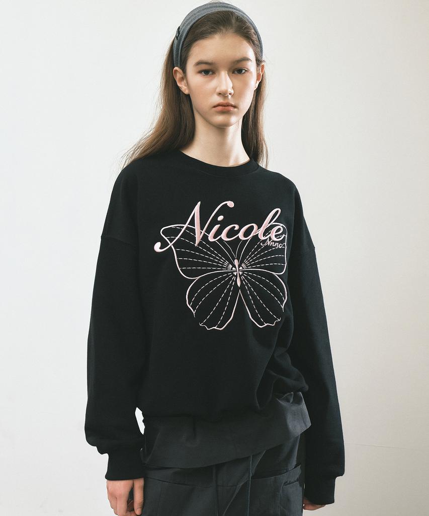 NICK&NICOLE Nicole Butterfly Sweatshirt_Black Pink