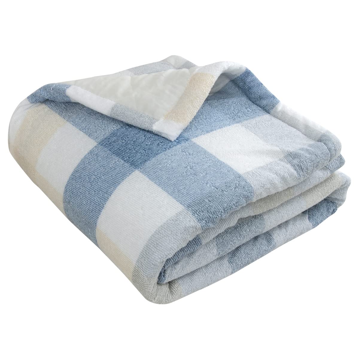 

Rivere Клетчатое лоскутное одеяло, Односпальное, Узор, Хлопковая марля с наполнителем, Стираемое, Влагоотводящее, Быстросохнущее (синий) синий