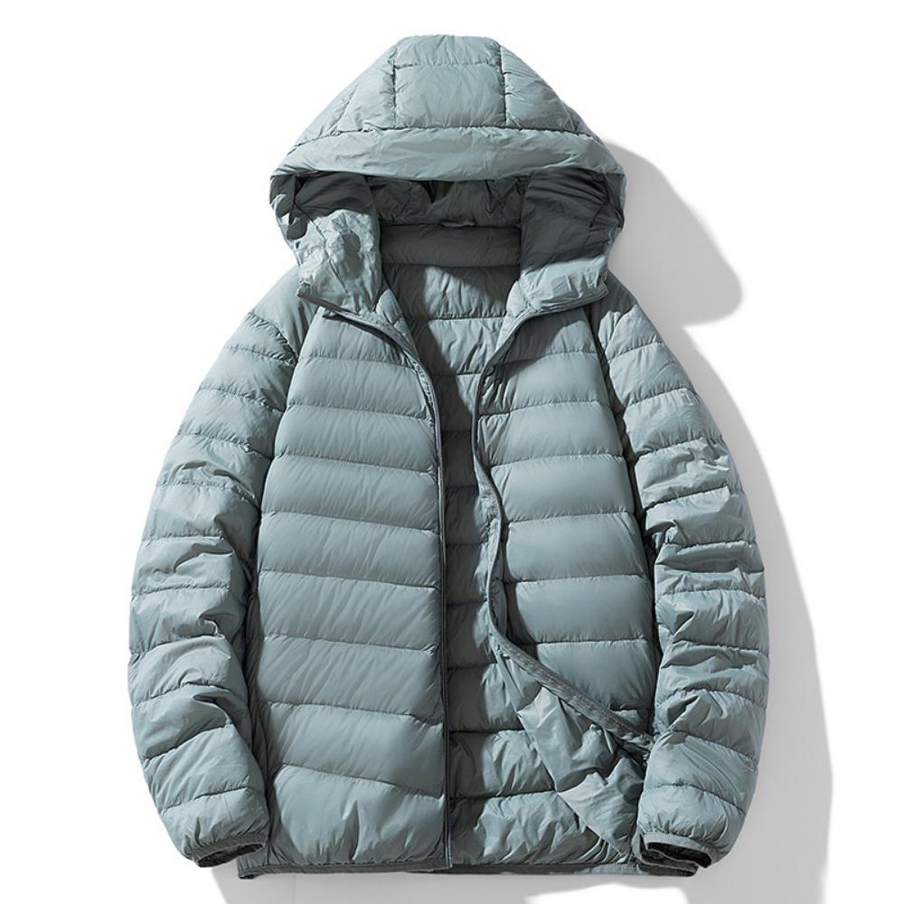 Men's new hooded down jacket winter white duck down jacket men's simple casual men's clothing