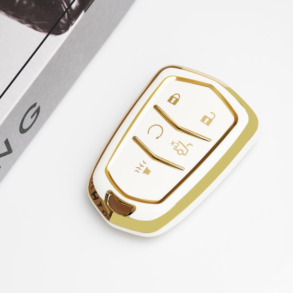 4/5 Buttons TPU Car Smart Key Cover Case Key Fob Bag For Cadillac ATS CT6 CTS DTS XT5 Escalade ESV SRX STS XTS ELR 2014 - 2018