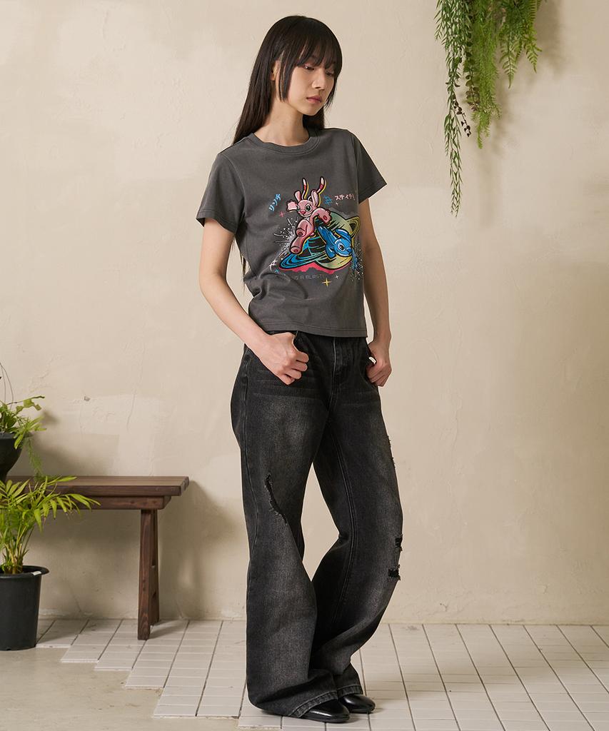 FDR Womens Vintage Boots Cut Denim Jeans Black
