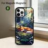 Cartoon FOX-COOL  Phone Case For iPhone17,16,15,14,13,12,11 Plus,Pro Magnetic For Magsafe Wireless Charging
