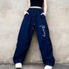 American Trendy Pleated Glitter Cargo Pants for Autumn/Winter Dance and Casual Wear