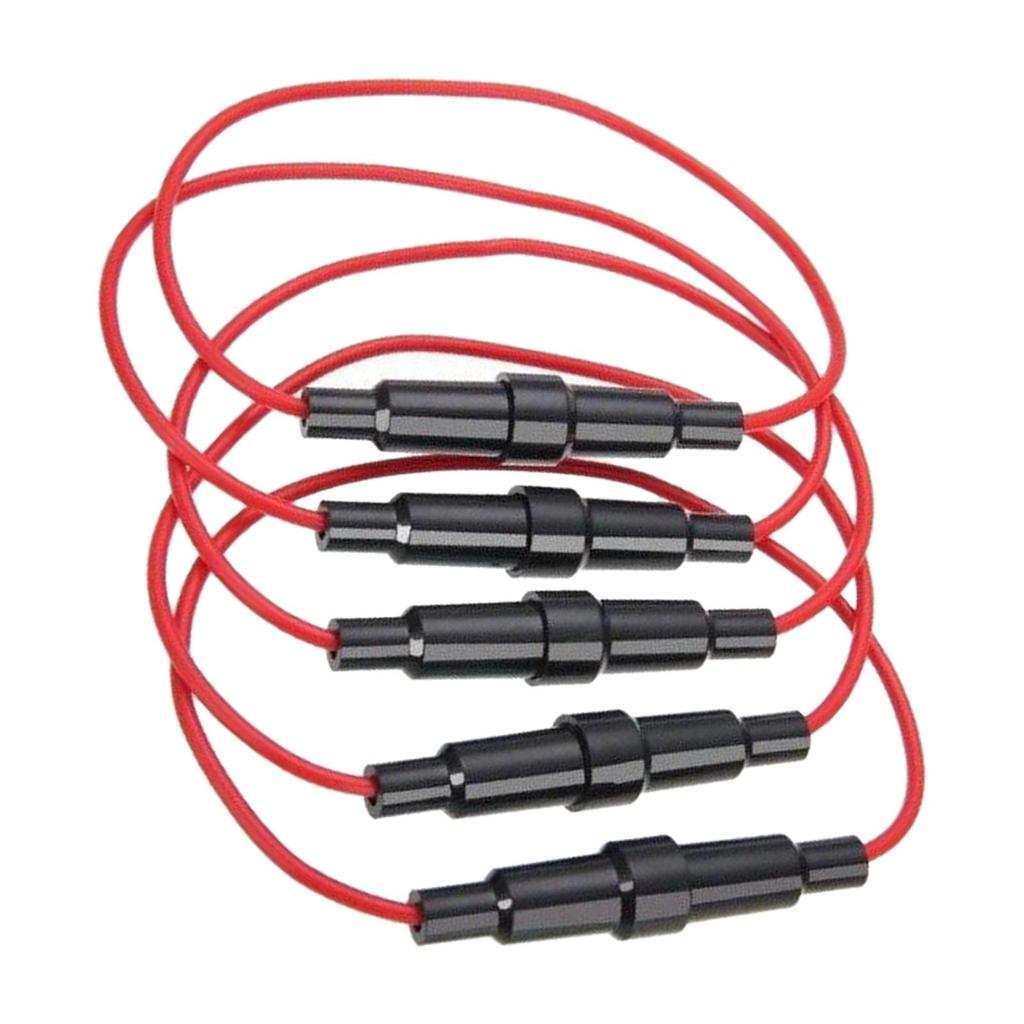 5x Inline Fuse Holder Automobile Accessories Waterproof 18 Gauge AWG Wire for Marine Vans Trucks Standard Car Fuse Boats Fuel System Fittings7