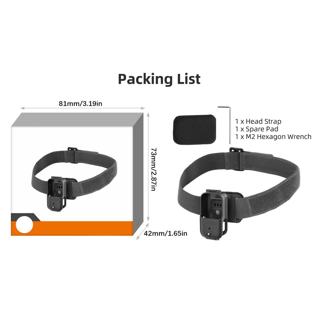 Comfortable Head Strap for Action Cameras Elastic Band Allowing 360Rotation and  90°Tilt Adjustment for Adventure