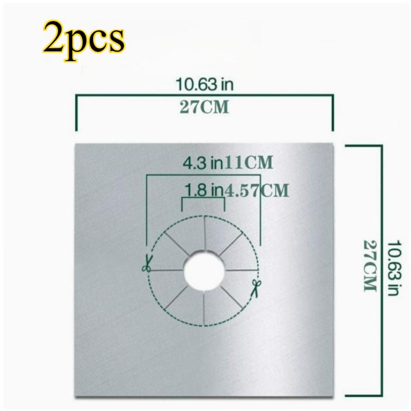 2pcs Reusable Gas Stove Protector Mats, 0.2mm Thick Kitchen Cleaning Accessories,Thickened & Durable, Oil-proof & Easy to Clean