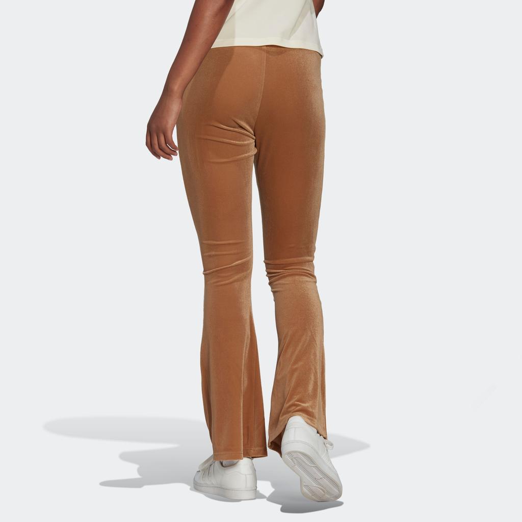 Adidas Originals Flared Leggings With Brand Logo Print Women Bottoms Brown IB2036