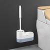 Wall-Mounted Soft Bristle Toilet Brush with Long Handle for Dead Corner Cleaning