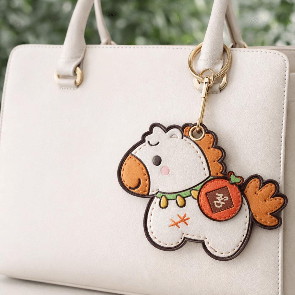Leather Horse Pendant Cartoon Chinese New Year Gift Cute Horse Keychain  Year of The Horse
