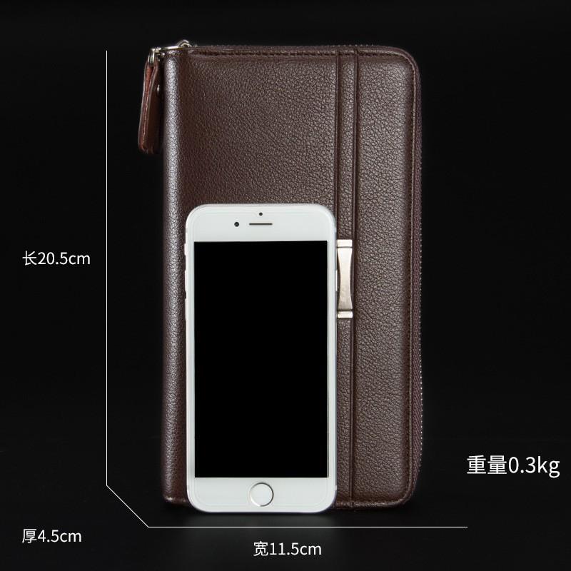 Men's Handbag European American Business Large Capacity Double Zipper