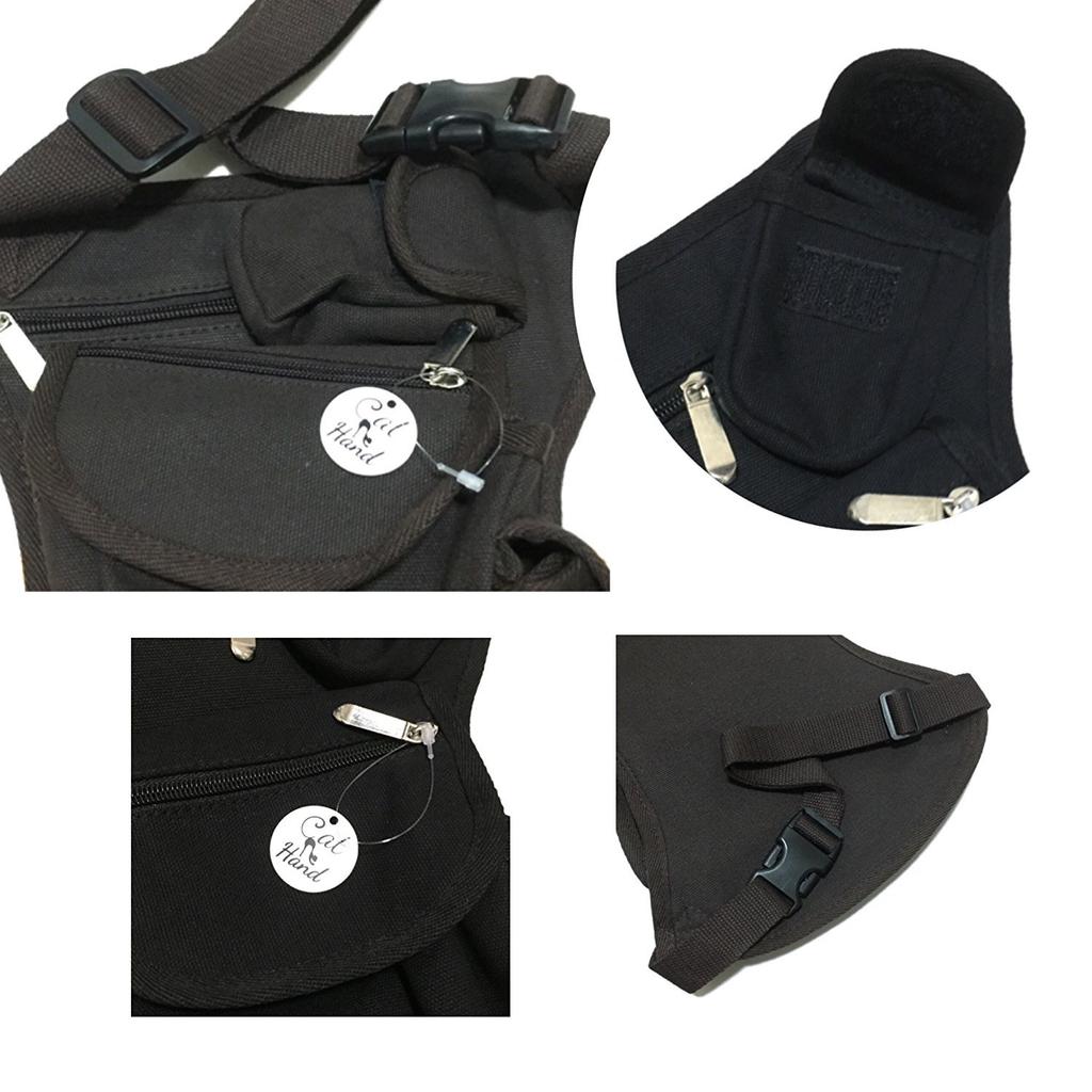 Cat Hand Multifunctional Tactical Leg 5 Pockets Pouch, Outdoor, (Black)