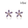 [LsSHOP] 14K Purple Lilac Earrings (Gold Plated)_LJ5208BRE