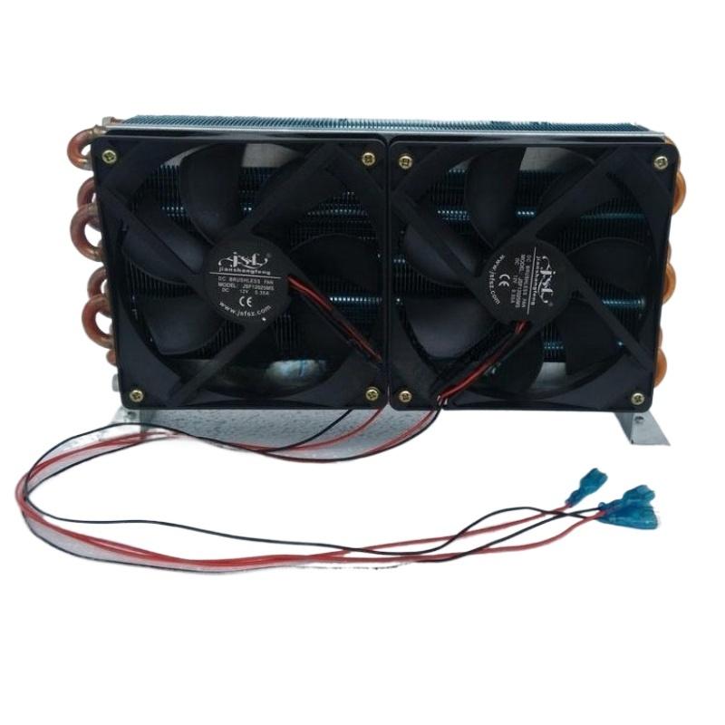 CP4x6x240 Miniature Condenser Air Cooled Copper Tube Fin Radiator Evaporator With 120 Dual Fans