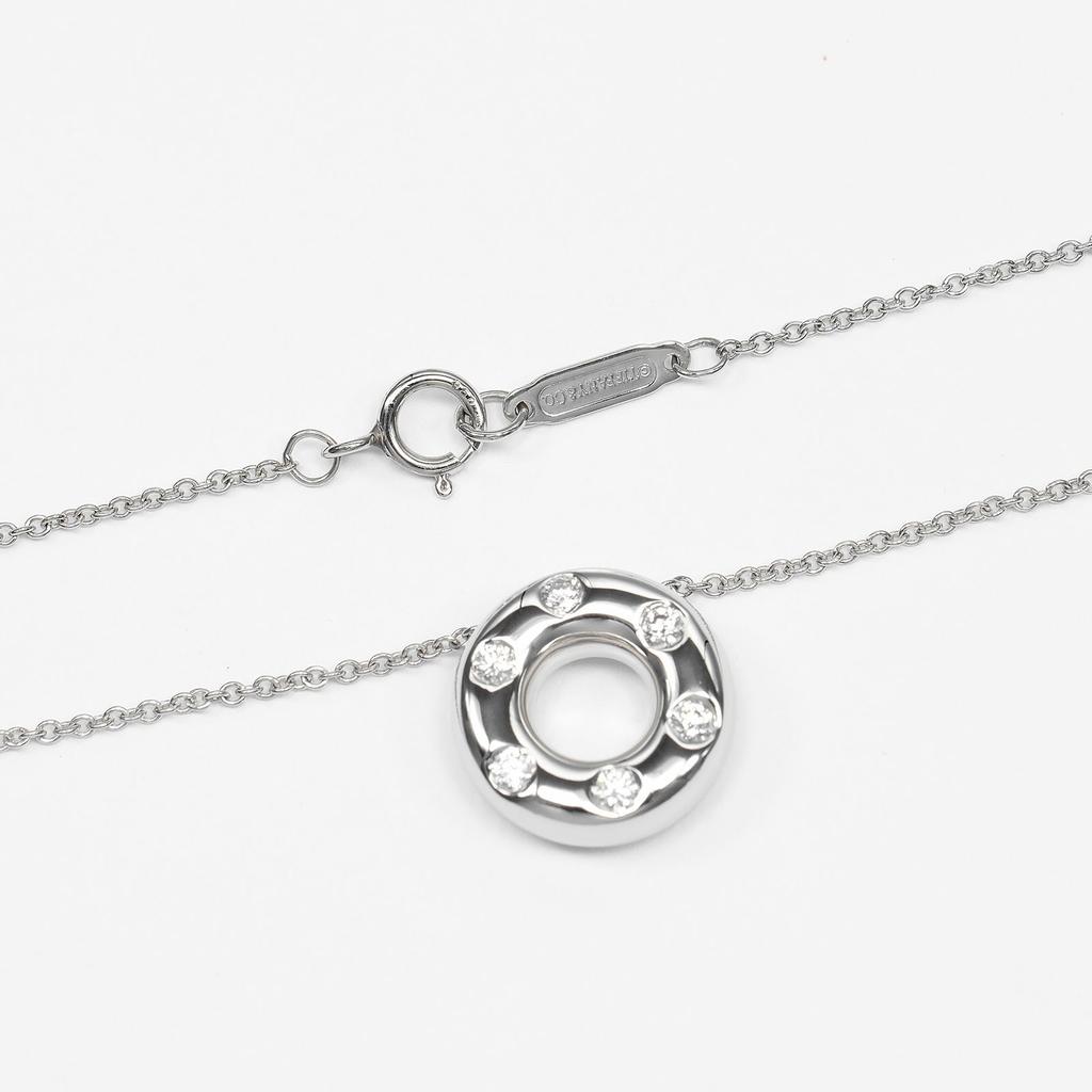 TIFFANY&Co. dots circle Necklace Pt950Platinum/diamond 7.6g Women Used