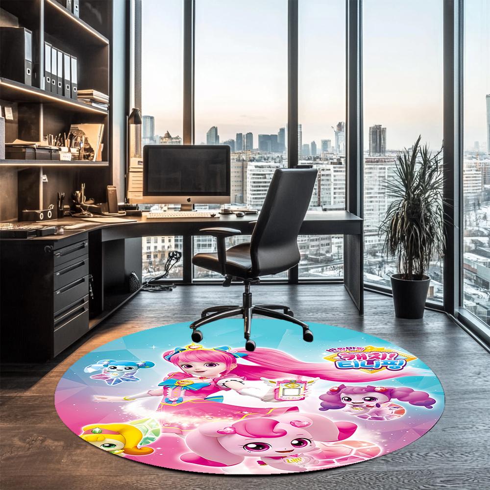Twinkle Catch Teenieping Printed Round Rug Carpet Chair Rug Area Rug Entryway Doormats,for Office Chair Living Room Bedroom Kitchen Room.