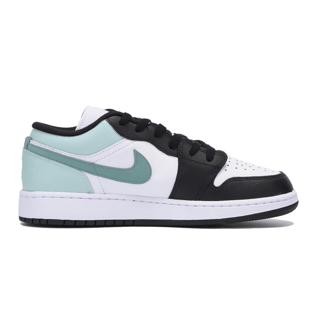 Jordan Air Jordan 1 Low Top Vintage Basketball Shoes Men's Black White Green 553558-131(Team85-)