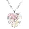14 Days With You Ren Kawaii Anime Necklace Glass Cabochon Heart Shaped 25mm Pendant Necklace Charm Accessories Jewelry Gift