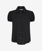 Limekeu Lace Collar Puff Blouse Black