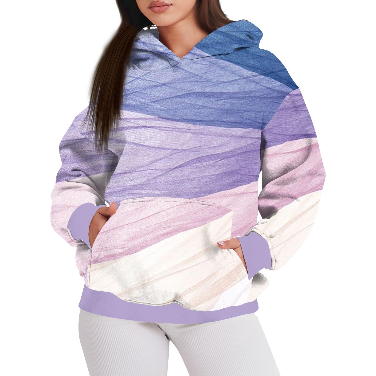 

Женская мода повседневный пуловер с капюшоном толстовка с принтом длинный рукав толстовка XXXL