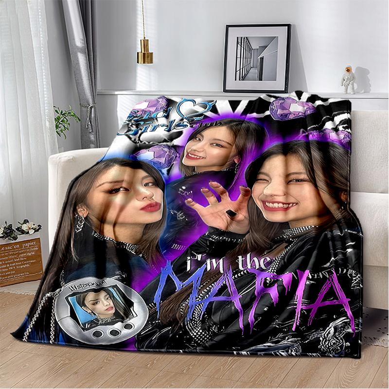 3D KPOP ITZY Star Soft Plush Blanket,Flannel Throw Blanket for Living Room Bedroom Bed Sofa Cover Gift