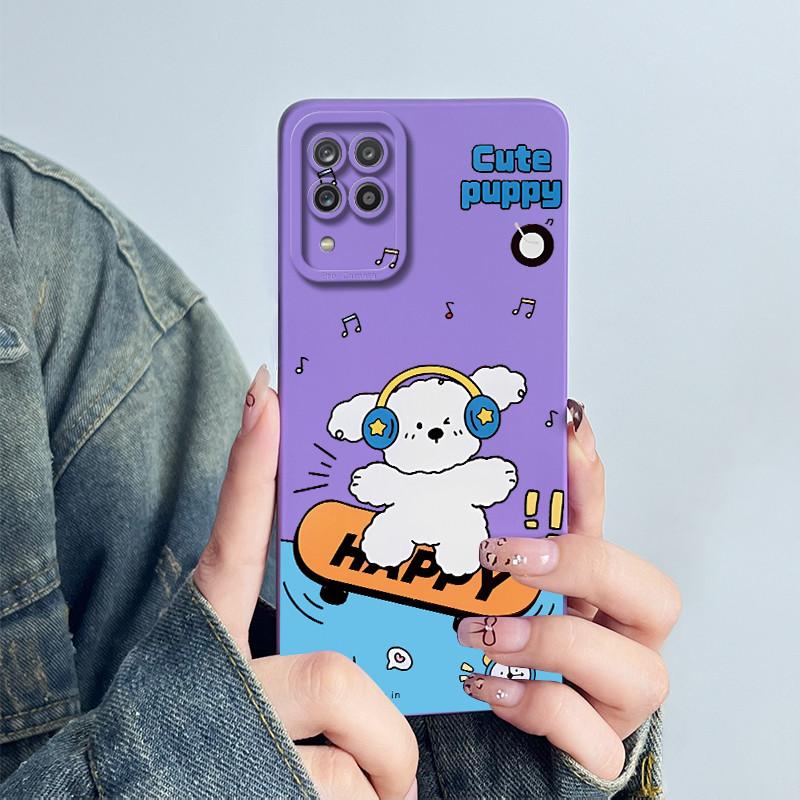 For Samsung Galaxy A12 M12 F12 4G 5G Case Astronaut Cover Soft Liquid Silicone Phone Funda Shell For SamsungA12 A 12 Phone Bags