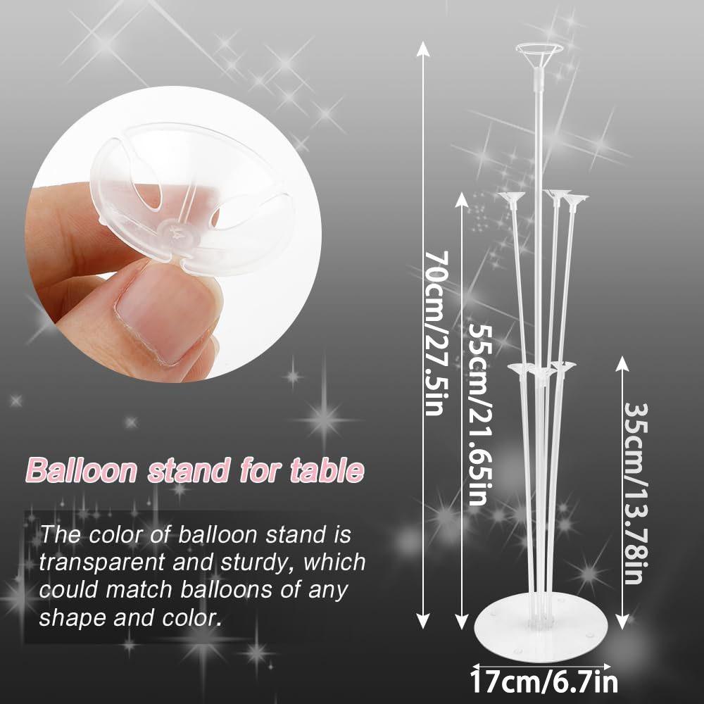 8pcs Balloon Sticks with Base for Table Balloon Stand Kit Balloon Stands with Base for Floor Balloon Arch Stand with Base Balloon Stands for Table