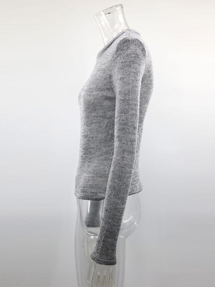 Women's Short Hollow Shoulder Pad Knitted Sweater Women's Round Neck Thin Pullover Sweater White Black Grey Sweater Pullover 2025 New Collection