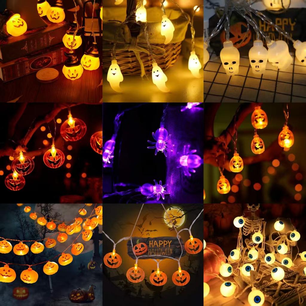 Halloween Augapfel Lichterkette LED Batterie Leuchtende Geisteraugen Lichter Horror Atmosphäre Requisiten für Innen Außen Partydeko