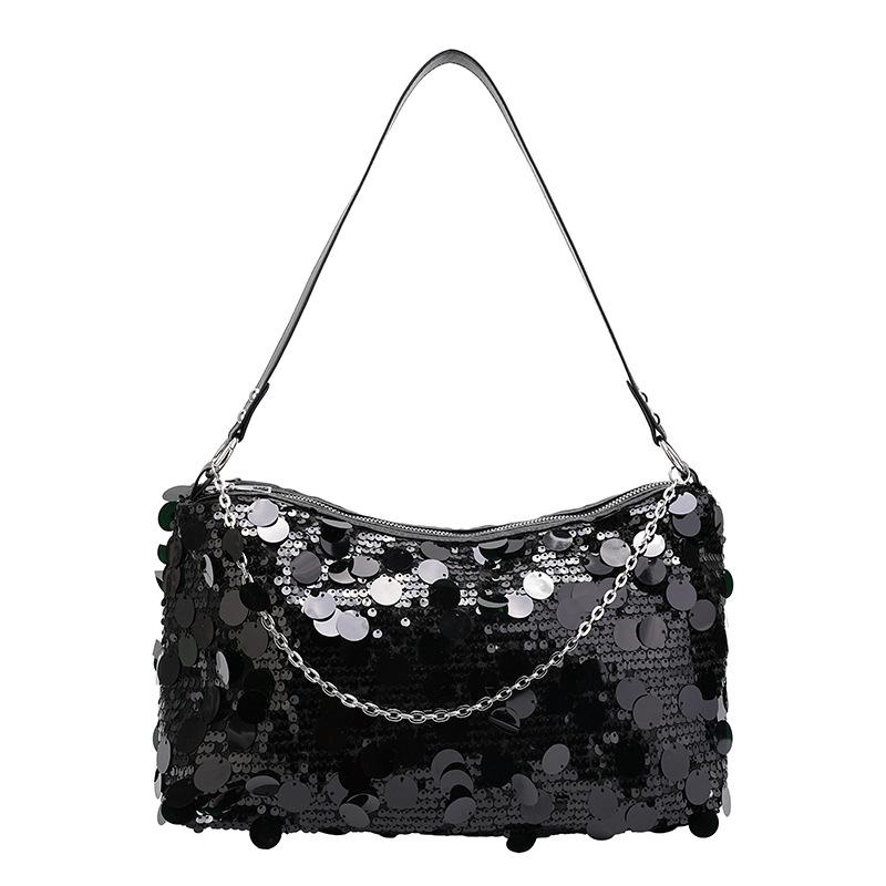 Large Capacity Women's Bags -Sequin Decoration Soft Durable Casual Fashion Chic Advanced Feeling High Value Shoulder Crossbody Handbag