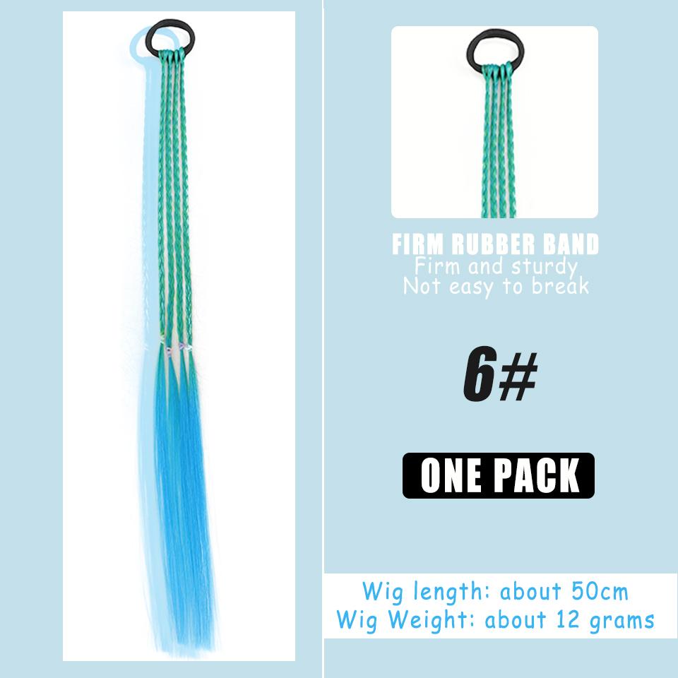 Koupím Syntetickou Paruku Barevný Gradient Cop Malá Holčička Pletené Lano Vysokoteplotní Hedvábí Ručně tkaná Čelenka Dětská Paruka