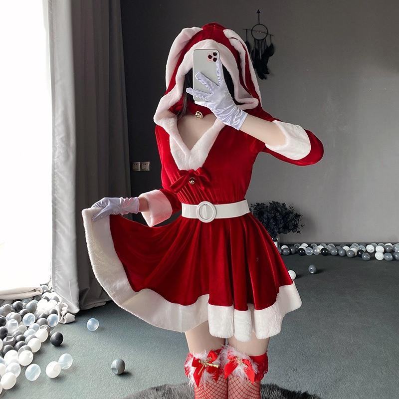 

Взрослые Женщины Рождество Санта Клаус Рождественское Красное Платье Новый Год Косплей Костюмы Наряд для Ролевых Игр One Size