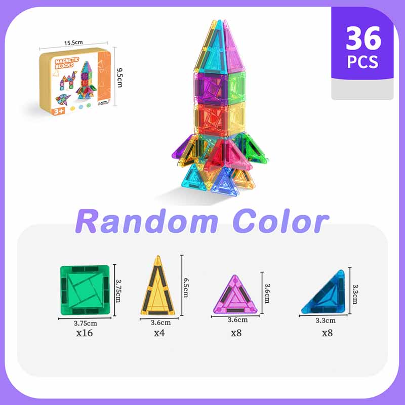 Mini Magnetic Tiles Travel Set Toddler Magnet Building Blocks Constructions STEM Creative Game Kid Iron Box Portable Blocks Toys