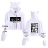 Attack On Titan Survey Corps Wings of Freedom Cat Ears Crop Top Hoodie for Women