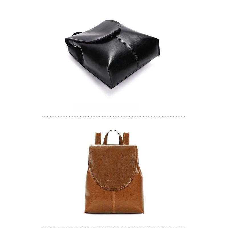 Zaino da Donna in Vera Pelle Vacchetta Cerata Zaino Vintage da Donna per Studenti Universitari e Scolari Borsa per Libri Borsa a Spalla per Signore