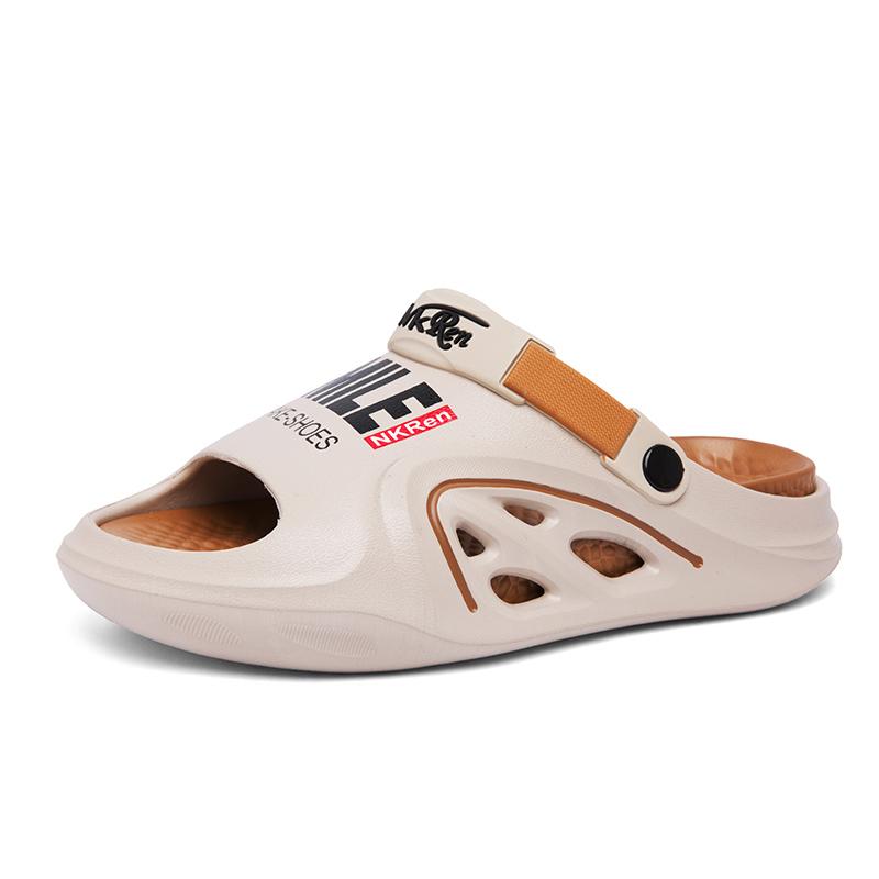 Fashion Summer Men's Slippers Thick Bottom Anti-Slip Sandals Casual Comfortable Driving Beach Shoes EVA Outsole For Indoor And Outdoor