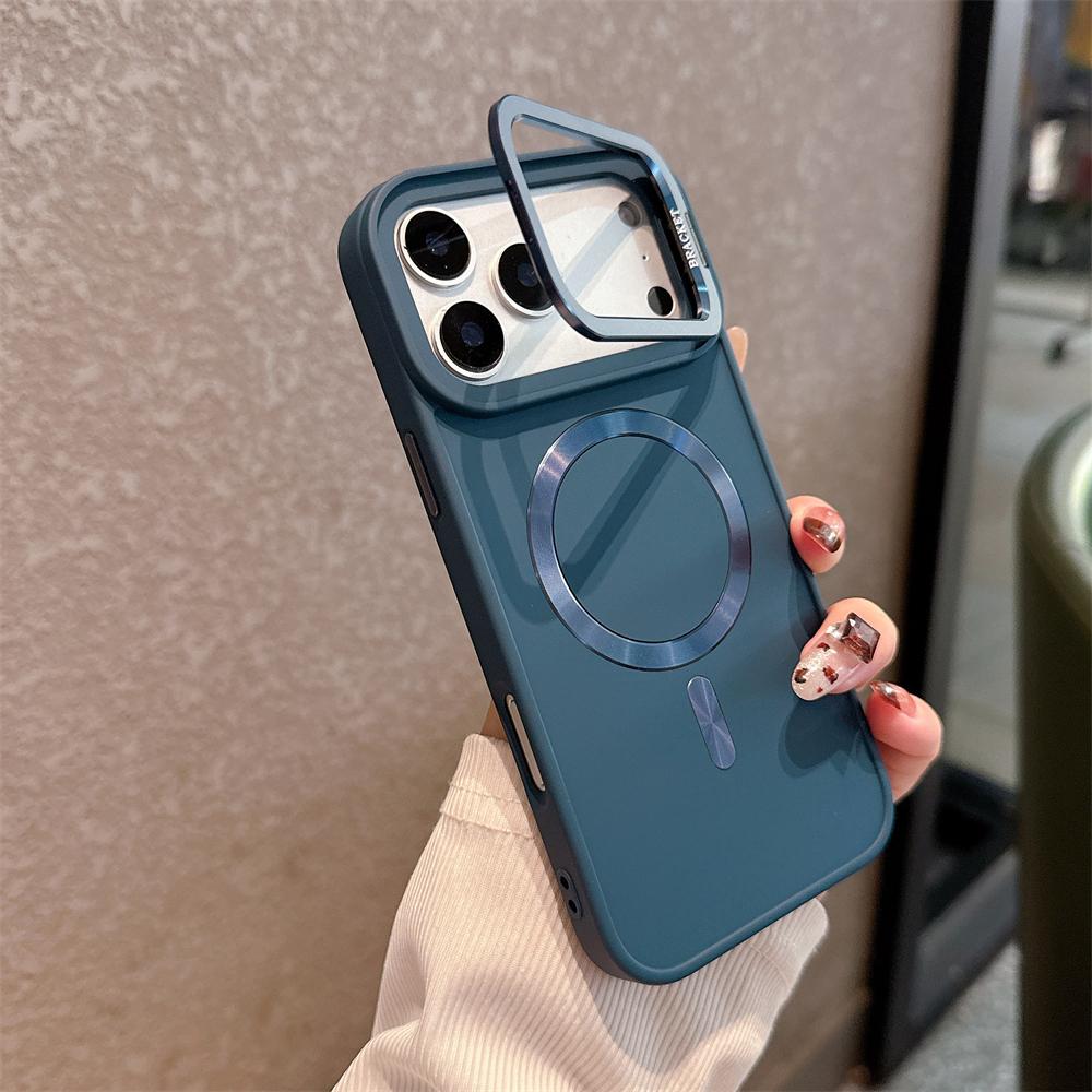 

Matte Magnetic Wireless Charging Lens Stand Case For iPhone 17 16 15 14 13 12 11 Pro Max Plus Air For Magsafe Shockproof Cover iPhone 15 Pro Max