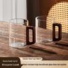 Hongzhu New Chinese Style Glass Cup Set with Wooden Handle