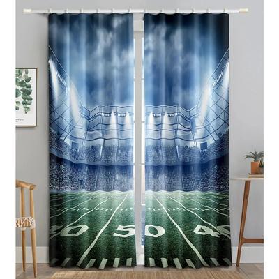 American Football Stadion Arena Nacht-Scheinwerfer Himmel Schlafzimmer Fensterrollo Vorhänge für Jungen Männer Teenager Bedruckte Wohnzimmer Vorhänge