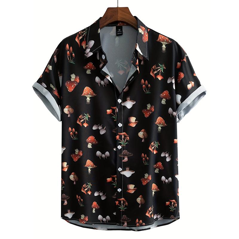 3D Dinosaur Printing Shirts For Men Plants Mushroom Graphic Shirts For Women Children Fashion Hawaiian Top Shorts & Blouses