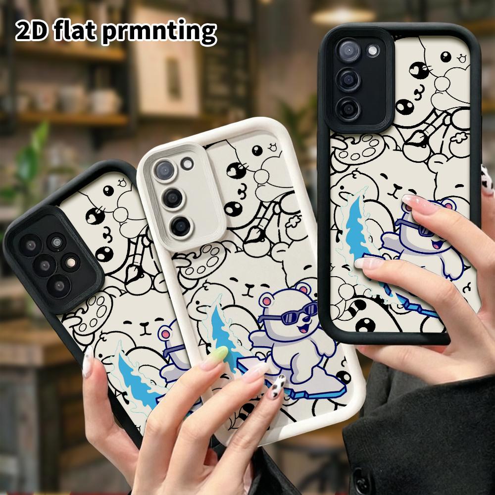 Phone case: 2D flat, suitable for Samsung Galaxy A34 A35 M05 M06 S20 S22 S21 FE Plus 5G protective case, little white polar bear, perfect holiday gift