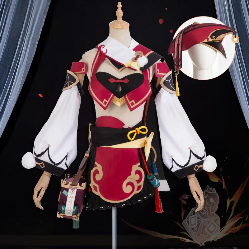 Game   YanFei Cosplay Costume Yan Fei Sexy Outfits with Hat Bag Halloween Carnival Suit For Women Custom Made
