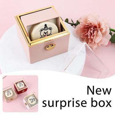 Drehbare Ringbox Überraschungs-Klappgeschenkbox Für Schmuck Halskette Romantischer Kuchen Kerzenhalter Für Geburtstag Verlobung Geschenkbox