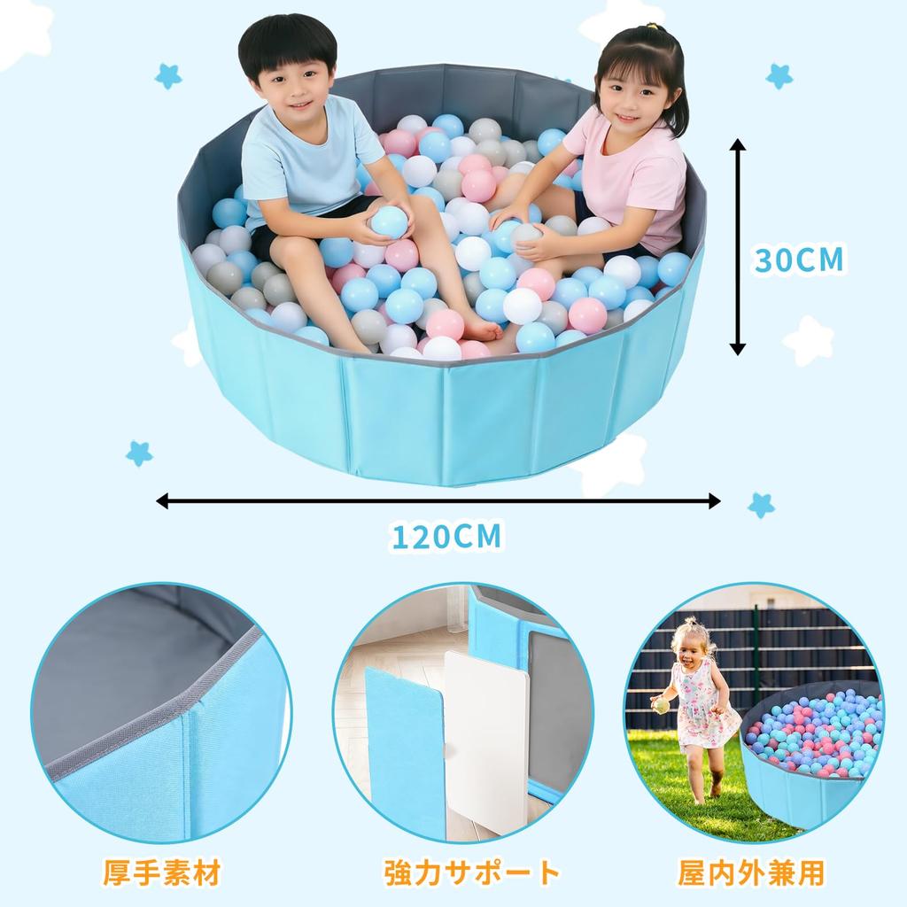 Foldable Ball Pit Kids Playpen 120x30cm (Balls Not Included) Ideal for Children and Pets (Dogs & Cats), Thick, IndoorOutdoor Use, Portable Pet Fence,