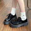 Platformy buty muffinkowe styl retro brytyjski małe skórzane buty francuskie buty jednoczęściowe nowe Mori jk