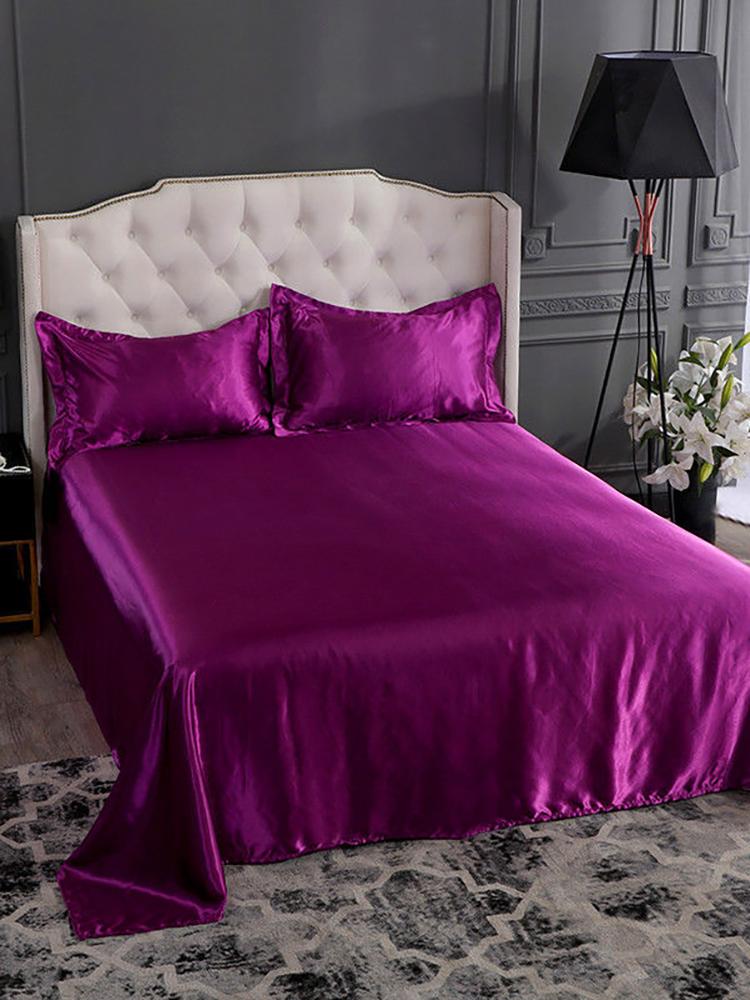 High End Satin Sheets, Soft And Comfortable Solid Color Sheets, Luxurious Single And Twin Bed Sheets