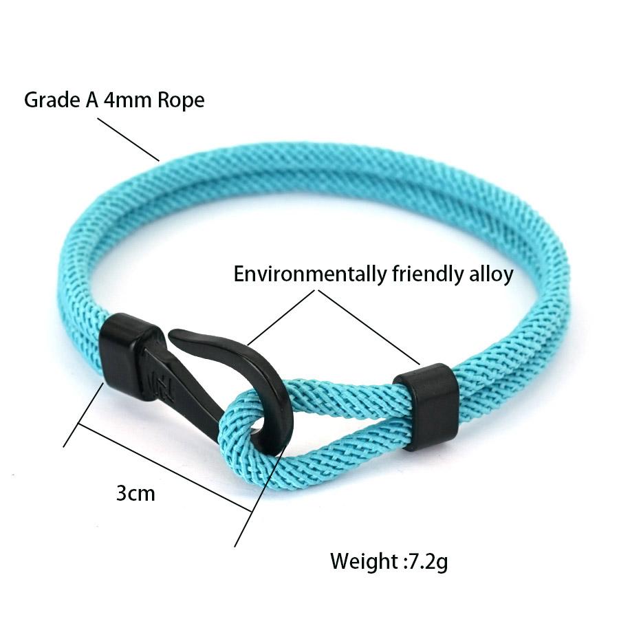 Noter Stylish Fishhook Bracelet Men 7 Colors Available Grade A 4mm String Street Hiphop Riding Sports Sweat Absorbent Braslet