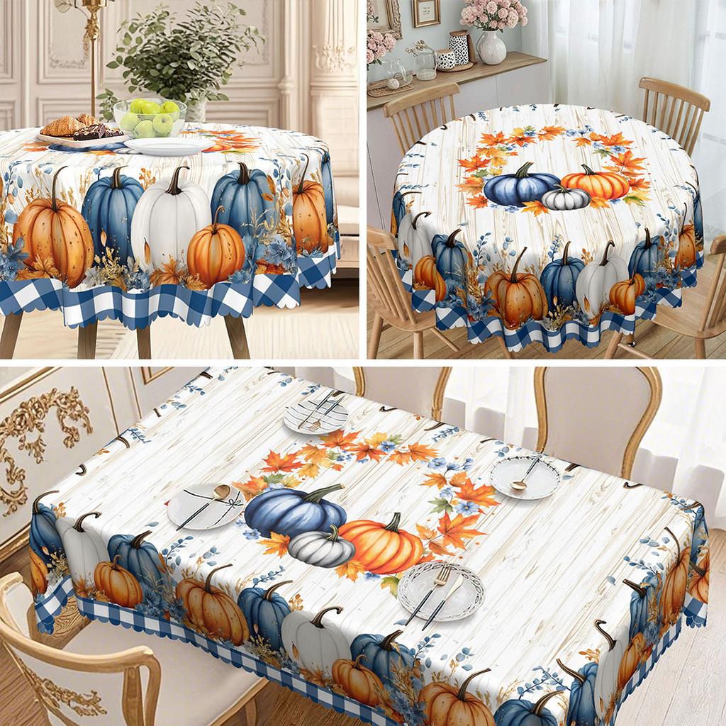 1 Piece Halloween Black And Orange Pumpkin Tablecloth, Black Bat For Day Of The Dead, Party Decorations