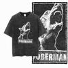 DoberUnisex Dog Vintage Graphic Printed Washed Distressed Big Size Black Cotton Unisexs Retro TShirt G